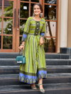 Parrot Colour Rayon Print Gown Collection Wholesale Suppliers In Mumbai Aaradhna 2032 